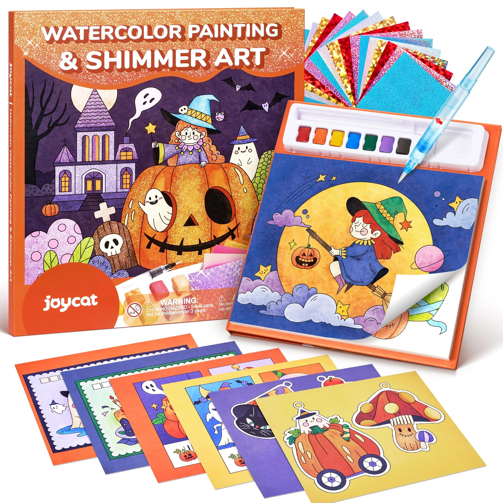 JoyCat Paint with Water Coloring Books, Art & Craft Activity, No Mess Art for Kids Ages 4-8, Craft Kits & Supplies, DIY Creative Activity, Presents for Girls & Boys (Halloween)
