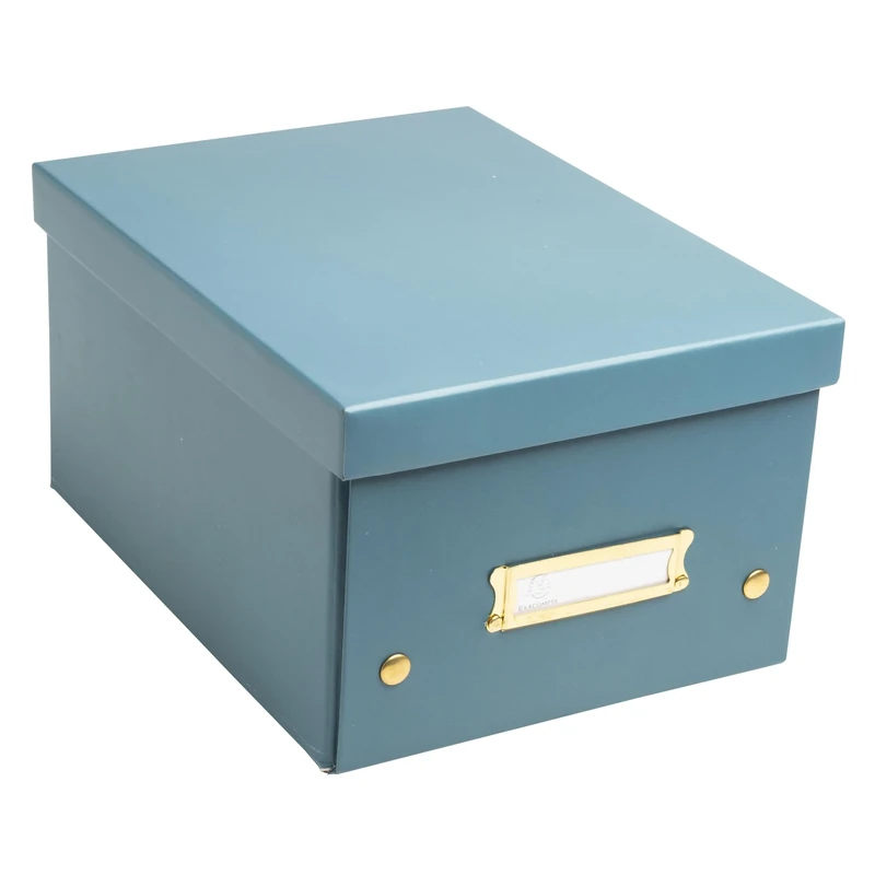 Exacompta - Ref 62253E - Box of 5 Neo Deco Storage Boxes - Flat Packed - Easy to Assemble with Poppers - A5 Format - Dimensions 20 x 26 x 15 cm - Duck Blue
