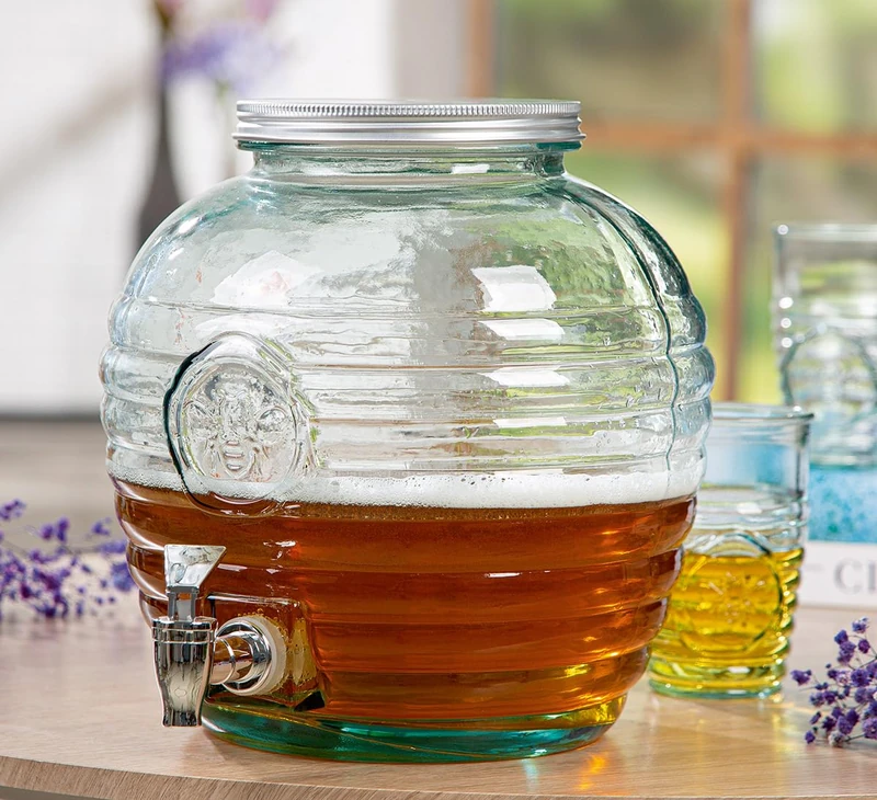 GILDE Glass Drinks Dispenser 8 litres with Tap