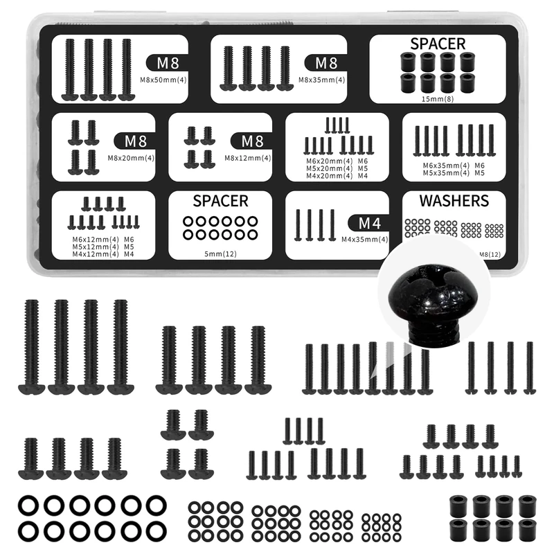 TV Bracket Screws - 120PCS TV Mounting Screw Kit with M4 M5 M6 M8, Universal Vesa Screws for Most TV Stand & Mount
