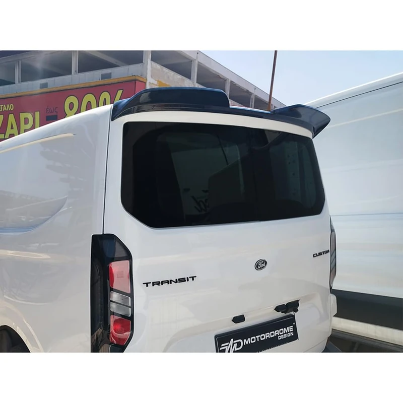 Motordrome Roof Spoiler compatible with Ford Transit Custom (V710) 2023- & Volkswagen Transporter T7 2024- (with tailgate) (PU)
