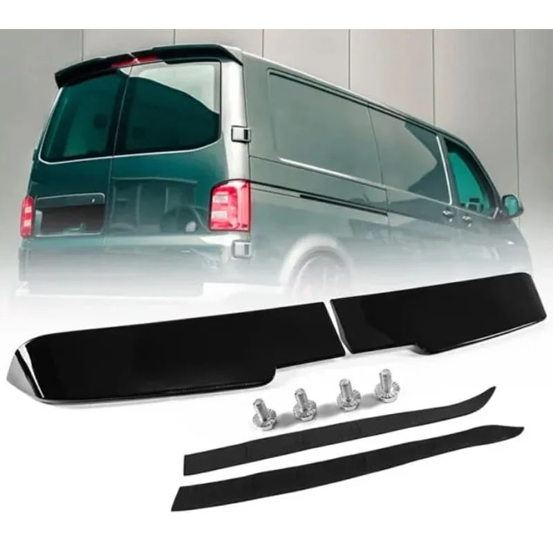 AutoStyle Roof spoiler compatible with Volkswagen Transporter T5 2003-2010 / T5.1 2010-2015 / T6 2015-2020 / T6.1 2020- (with 2 barn doors) (ABS Glossy Black)