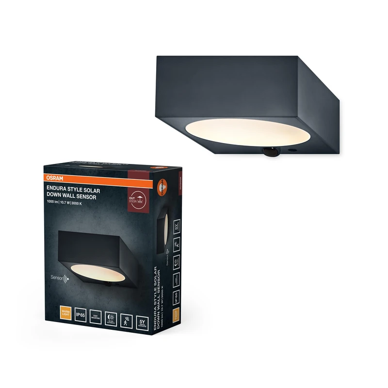 Endura Style Solar Bright Sensor Wall Down IP54 Dark Grey