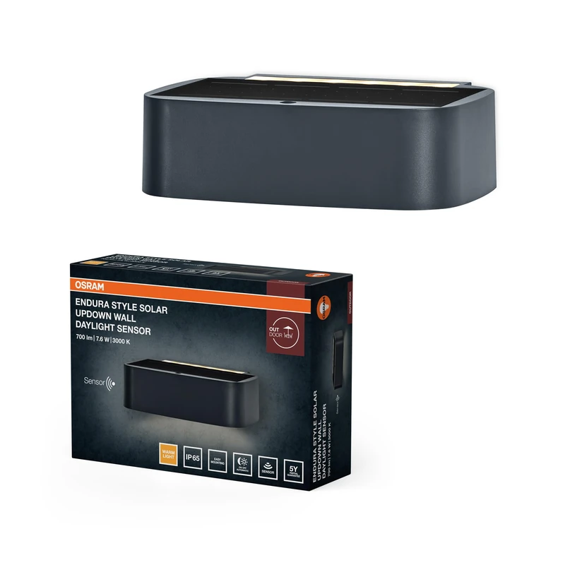 Endura Style Solar Bright Daylight Sensor Wall Updown IP65 Dark Grey