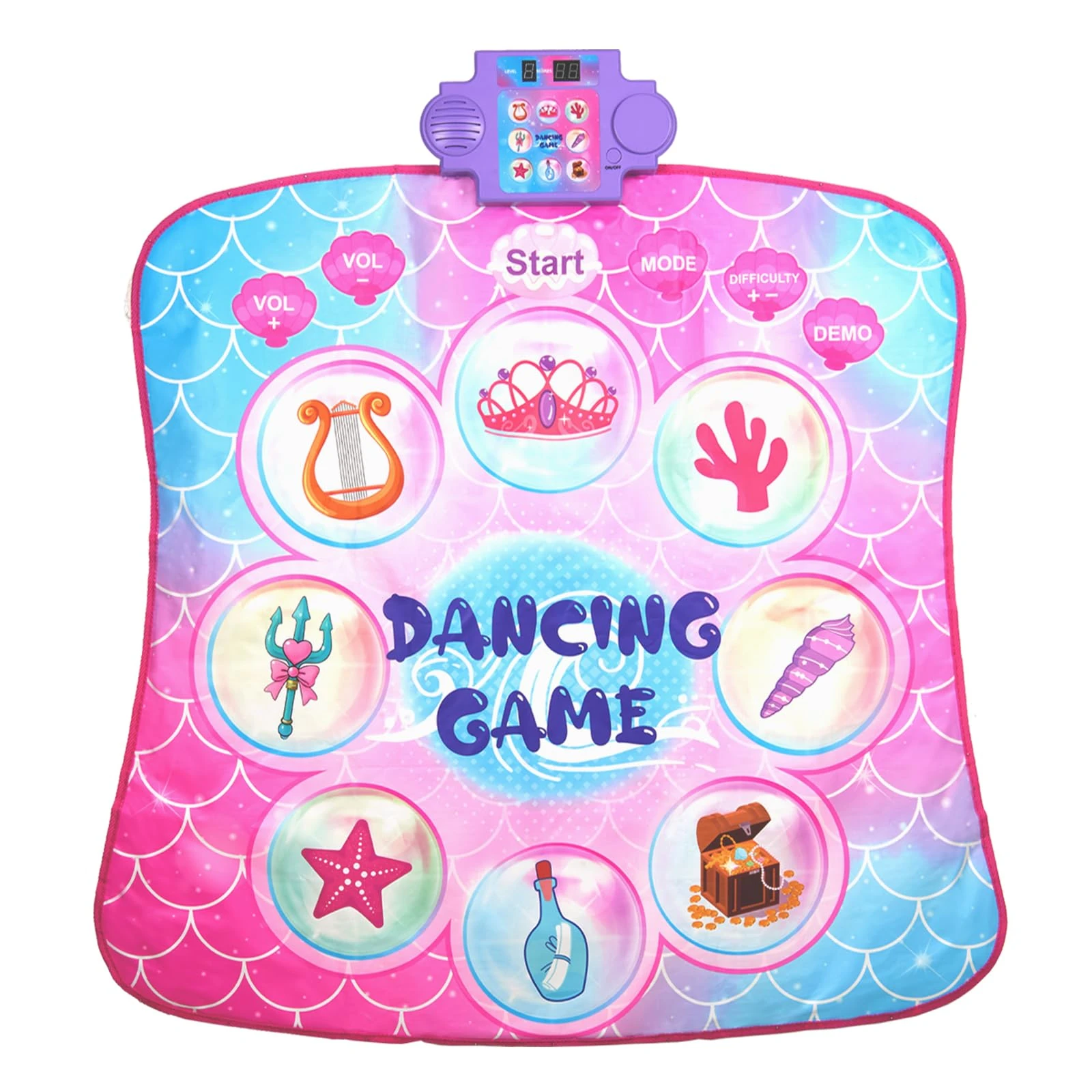 Leapio Dance Mat for Girls with 9 Light-Up Buttons, Dance Mat Featuring 8 Games & 3 Speeds, Dance Pad with Built-in Music, Standby Mode, Adjustable Volume, Birthday Gifts for 3-12 Girls