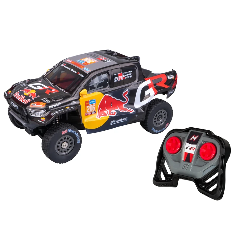Nikko RC ProTrucks TOYOTA GAZOO Racing DAKAR 2024 MORAES Splash and Dust proof Chassis Remote Control Car, 33cm, 2.4GHz Remote Control, 40m Range, 6 Years, Black, 10563, USB Rechargeable