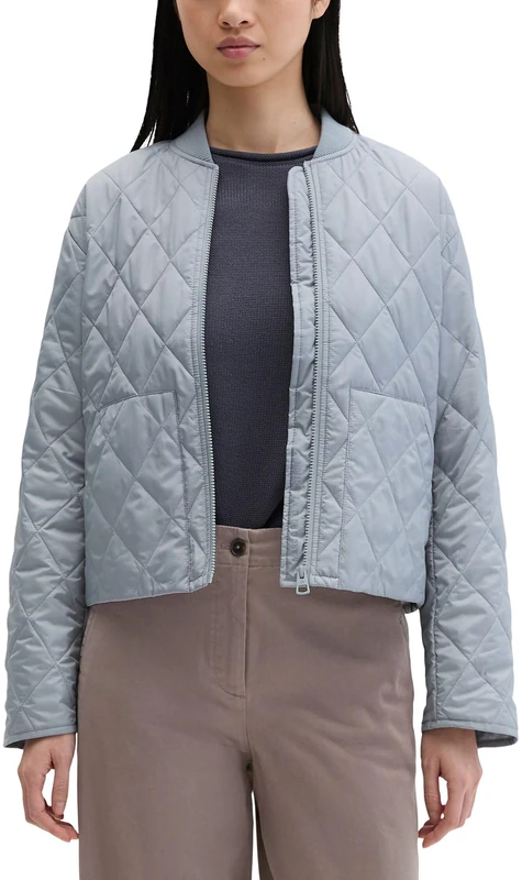 Marc OߴPolo Women's Quilted Jacket with Rib Knit Collar Water Repellent