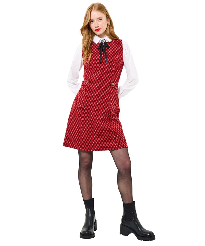 Joe Browns Women's Mini Length Pinafore Dress, Regular, Red, UK 18 - Image 1