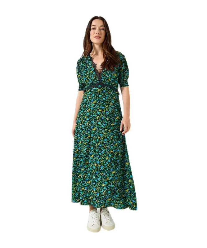Joe Browns Women's Vintage-Inspired Floral Tea Dress, Green, 18