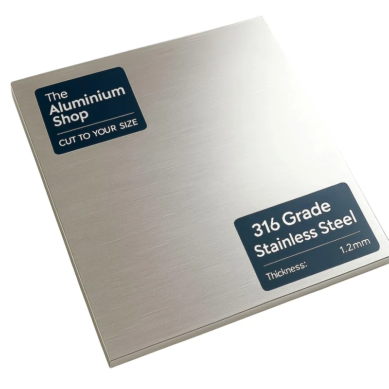 Stainless Steel Sheet Plate MARINE GRADE 316 1.2mm Thick Cut To YOUR Size (600mm x 600mm)