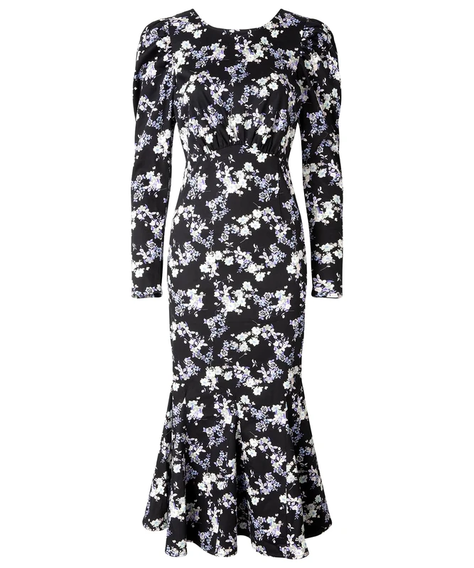 Joe Browns Women's Vintage-Inspired Ditsy Midi Dress, Black, 6 - Image 1
