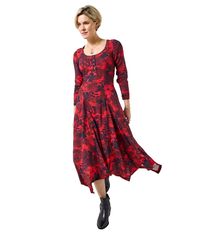 Joe Browns Women's Lace Back Boho Maxi Dress, Red, 10