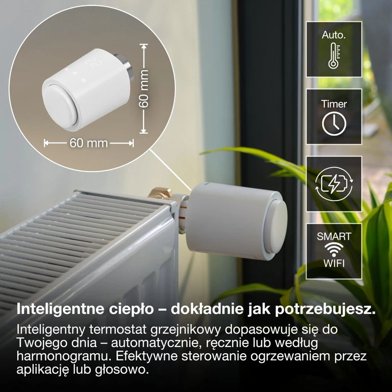 OSRAM SMART+ WiFi Radiator Thermostat, IP20, Plastic, White, 3-Pack
