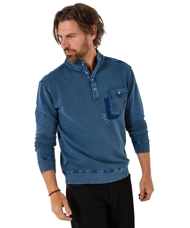 Joe Browns Male Customised Funnel Neck Pullover, Regular, Blue, UK XL