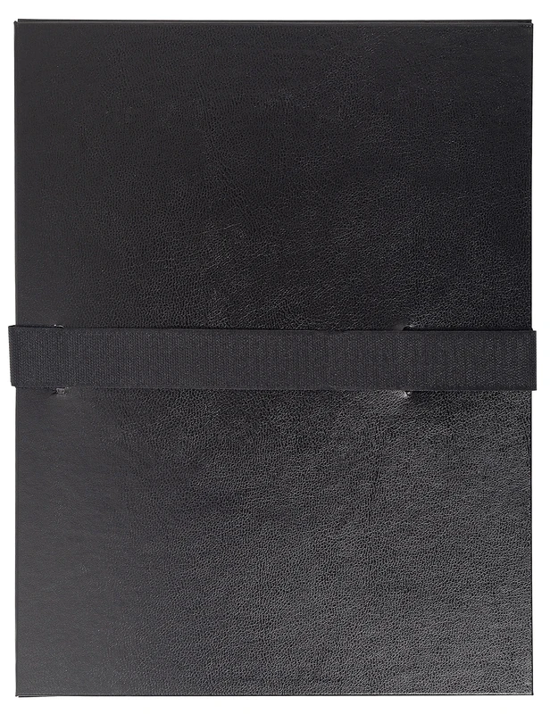 Exacompta - Ref 2641E - Box of 10 folders with Expandable Back balacron Without Flap - Hook and Loop Fastener - Capacity 1000 Sheets - Size 24 x 32 cm - for A4 Size - Black