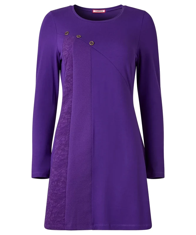 Joe Browns Women's Long Sleeve Textured Tunic Shirt, Purple, 10
