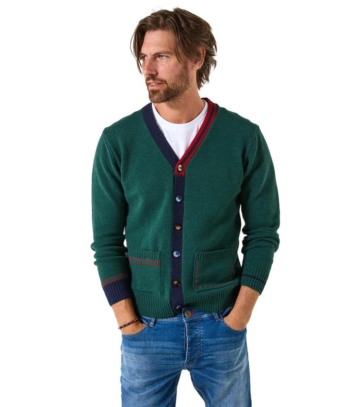 Joe Browns Men's Customised Statement Knit Cardigan, Regular, Green, UK XXL