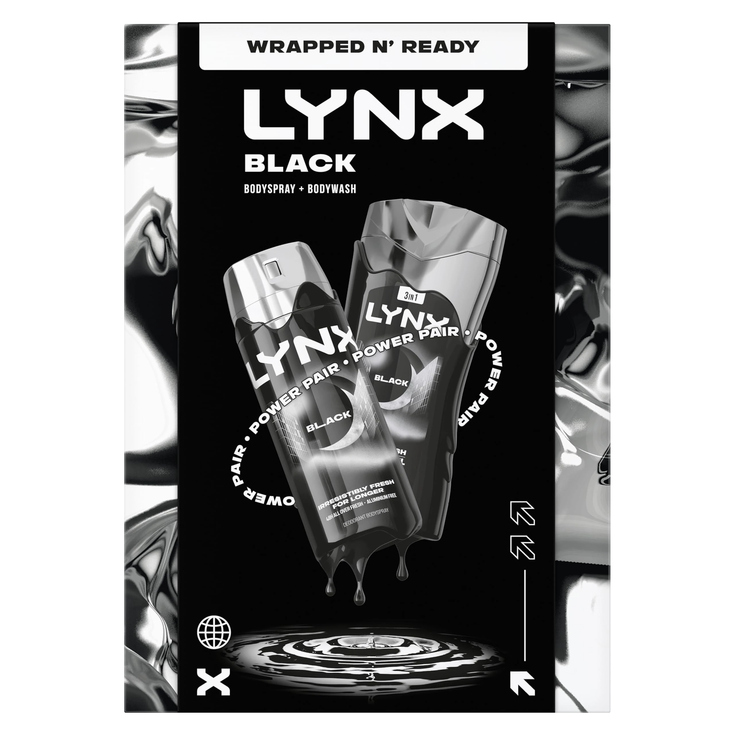 Lynx Black Duo Gift Set with a body wash and a body spray perfect for any occasion 2 piece