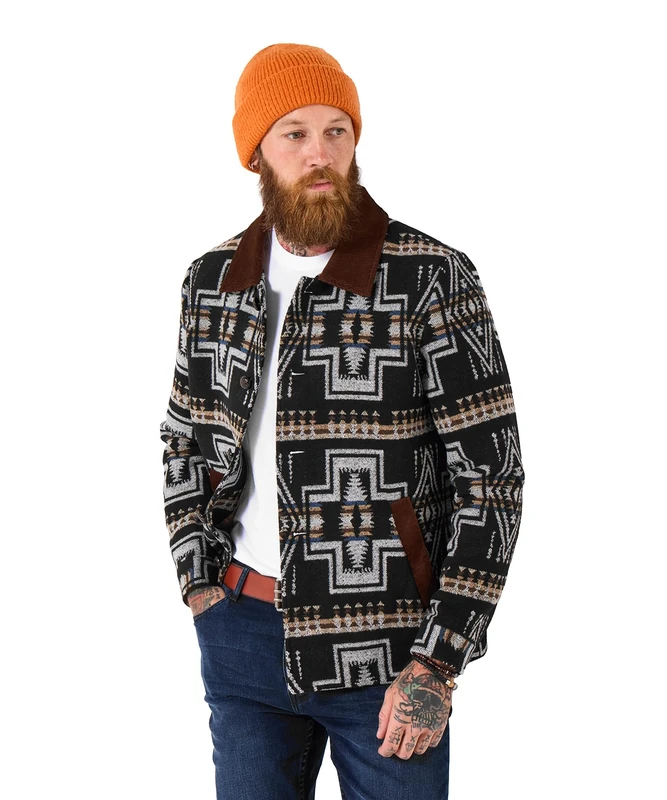 Joe Browns Men's Rustic Style Multi-Coloured Long Sleeve Jacket, Black, XL