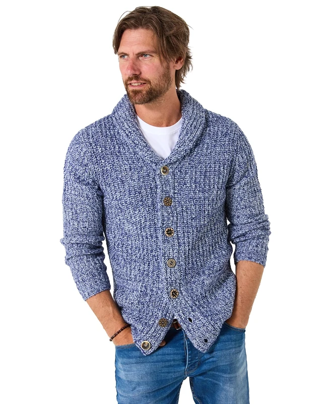 Joe Browns Men's Stylish Reel Shawl Cardigan, Regular, Blue, UK S