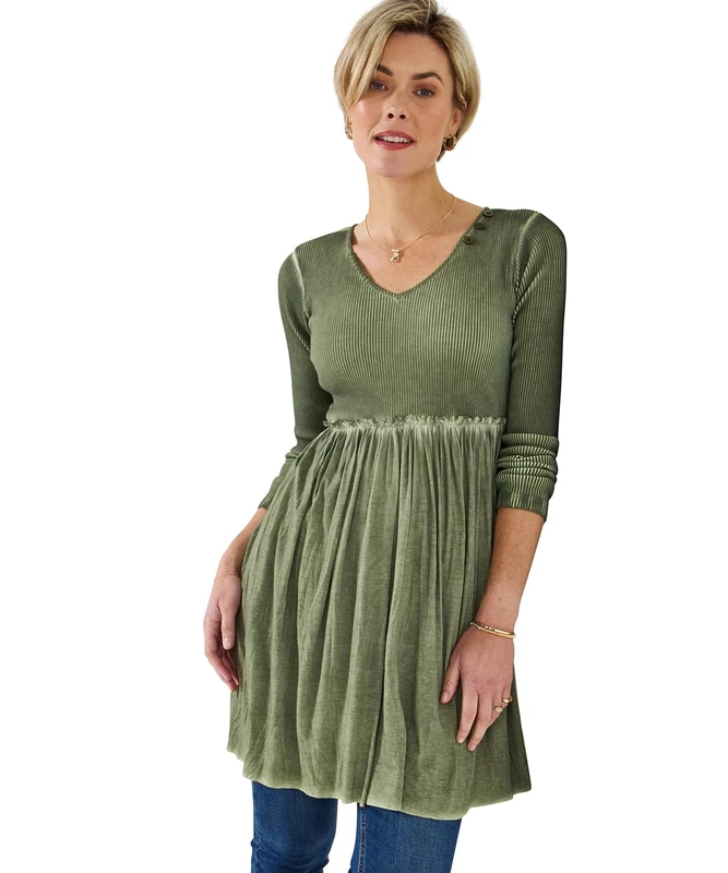 Joe Browns Women's Green Jersey Tunic Top Shirt, 18