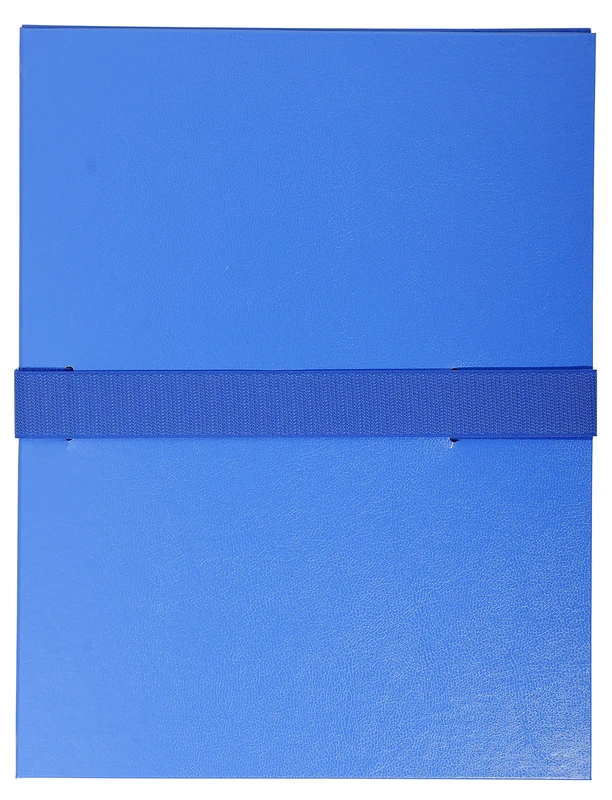 Exacompta - Ref 2642E - Box of 10 folders with Expandable Back balacron Without Flap - Hook and Loop Fastener - Capacity 1000 Sheets - Size 24 x 32 cm - for A4 Size - Blue