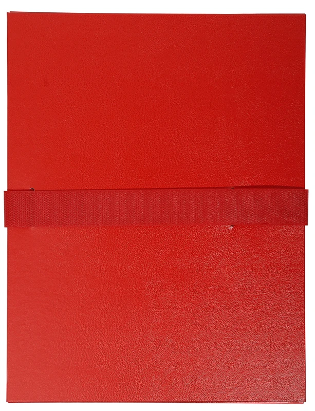 Exacompta - Ref 2645E - Box of 10 folders with Expandable Back balacron Without Flap - Hook and Loop Fastener - Capacity 1000 Sheets - Size 24 x 32 cm - for A4 Size - red