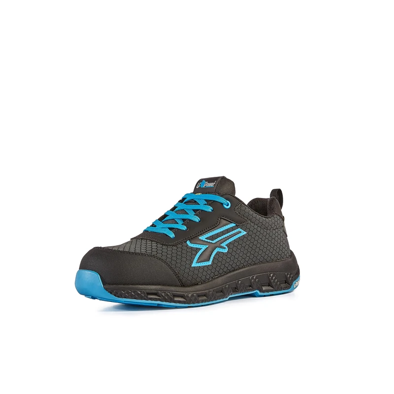 U Power Don't Worry... BE Happy! Men's Scarpe Antinfortunistiche Da Lavoro Fire Safety Shoes, Black Sky Blue, 42 EU - Image 1