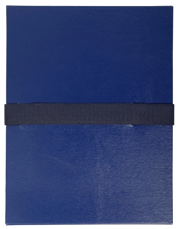 Exacompta - Ref 2652E - Box of 10 folders with Expandable Back balacron Without Flap - Hook and Loop Fastener - Capacity 1000 Sheets - Size 24 x 32 cm - for A4 - Dark Blue