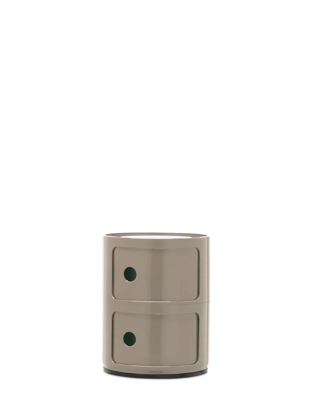 Kartell Componibili, 2 elements Cabinet, Dove grey, Ø 32 x H 40 cm