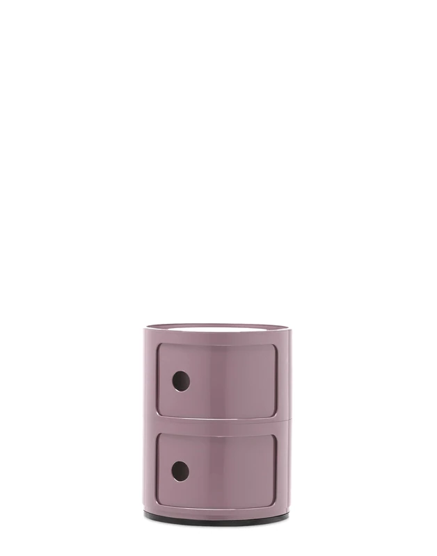 Kartell Componibili, 2 elements Cabinet, Mauve, Ø 32 x H 40 cm