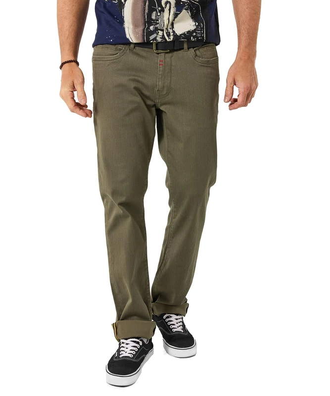 Joe Browns Male Herringbone Straight Fit Jeans, AX7, Khaki, UK 32