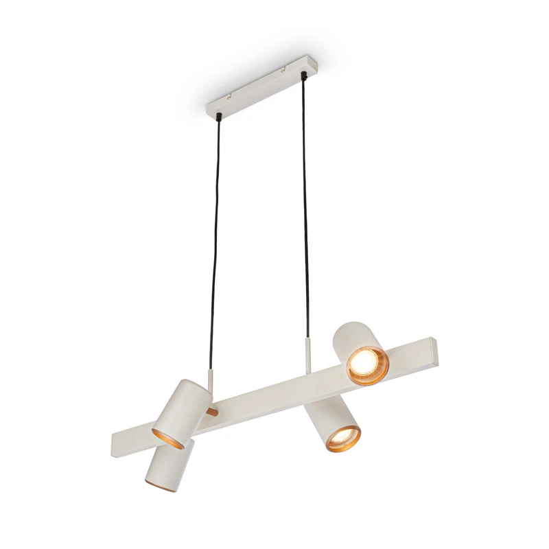 BRILONER - Pendant Light with spotlights, Adjustable, 4X GU10 Socket, Ceiling Light, Pendant Lights for Kitchen, Dining Room, Hanging lamp, 80 x 24.9 x 120 cm, Light Grey-Coffee