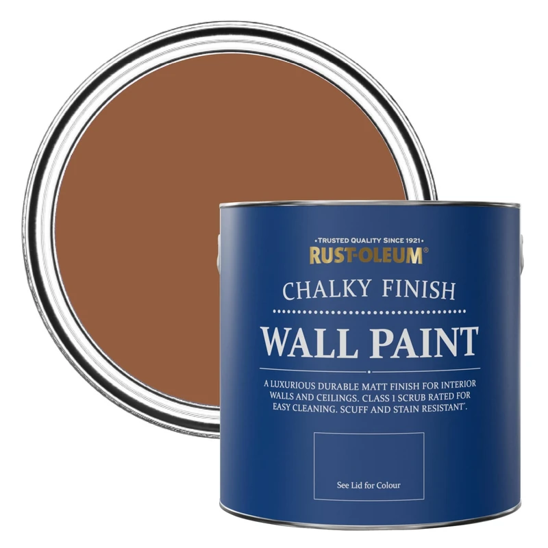 Rust-Oleum Wall and Ceiling Paint in a Chalky Matt Finish - Terracotta 2.5L