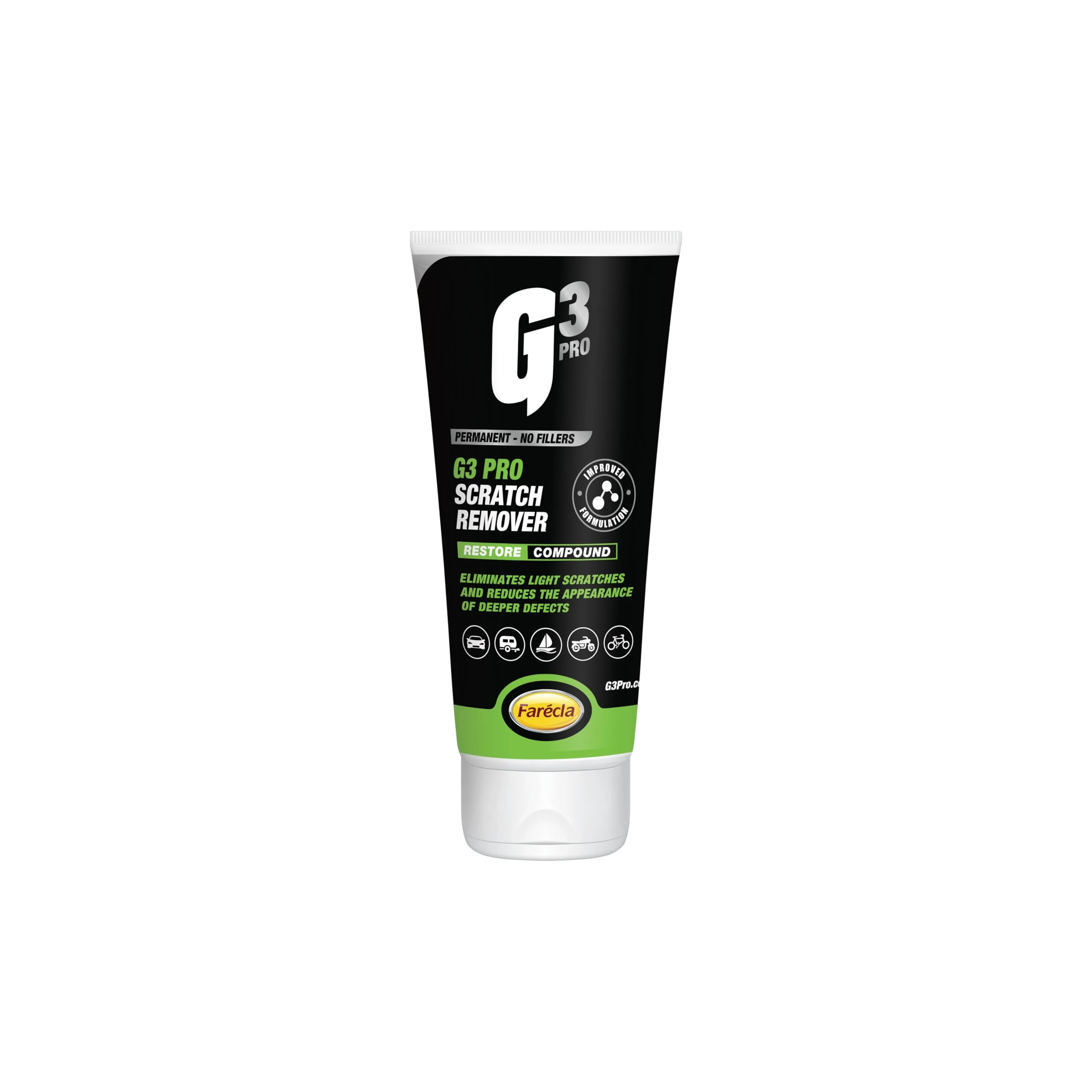 G3 Pro Scratch Remover – Permanent Car Scratch and Scuff Removal | High Gloss Finish, Easy Hand or Machine Use | Safe on Paint, Lacquer & GRP | Silicone-Free, VOC-Free (100ml Tube – 7263)