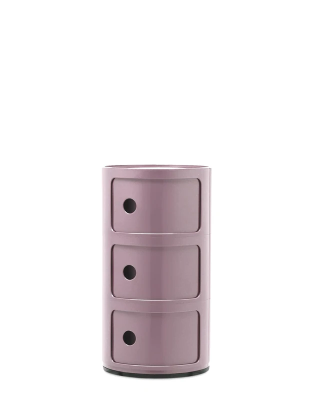 Kartell Componibili 3 Element Cabinet - Mauve - O 32 x H 58.5 cm