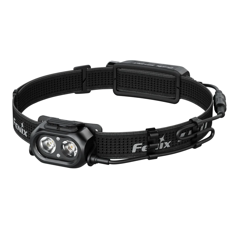 Fenix HP12R-T Black Rechargeable Running & Outdoor Headlamp | 1300 Lumen | 200m | 310 Hrs Max | Cool White + Warm White Spot Beams | Rear Battery case with Red Warning Light| IP68
