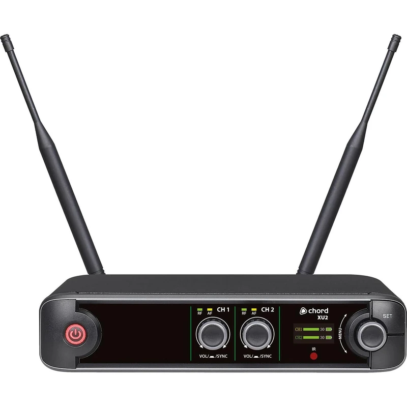 Chord XU-2 Wireless Microphone System – Dual UHF True Diversity Receiver with 2 Handheld Mics – Great for Duets, Events & Public Speaking