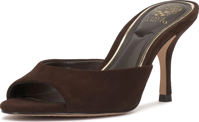Vince Camuto Prynn Sandals - Brownie Suede 3.2\" Stiletto Heel