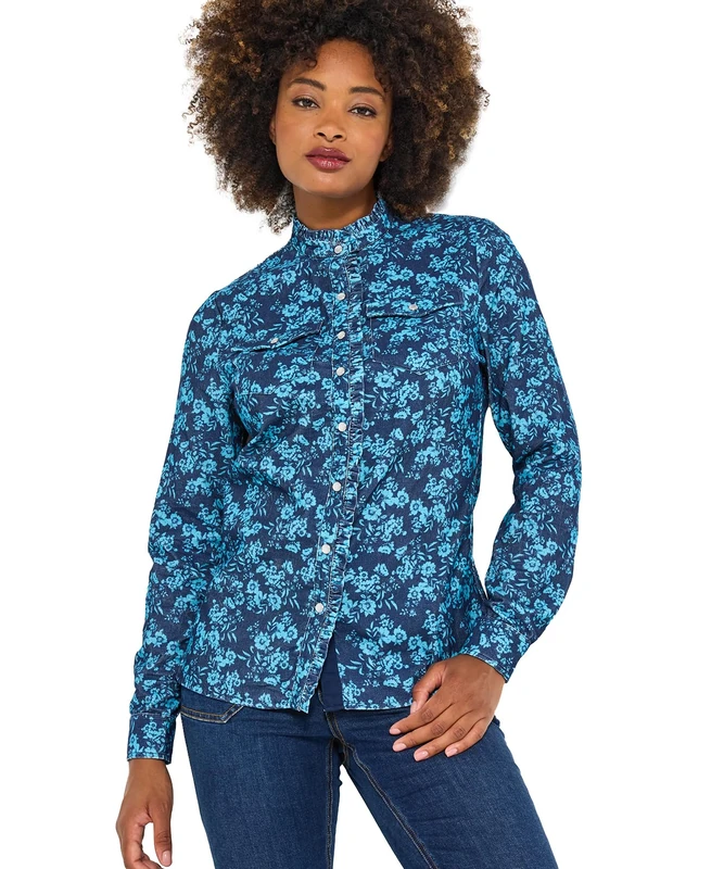 Joe Browns Women's Vintage-Inspired Cord Blouse, Blue, 12