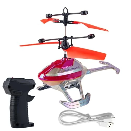 RC Aircraft for Children – Radio Controlled Airplane with Gesture Control and LED Light, Outdoor Aircraft Toy for Boys Fun Garden Living Room