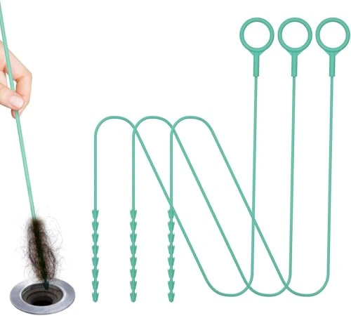 Kelly's Collection Sink Snake Drain Clog Remover (3 Pack), 30 Inch Drain Snake Metal Core with Nylon Layer, Cleaner Tool Plumber Snake for Bathtub, Bathroom Sink