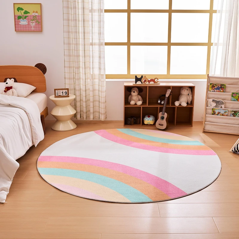 Sonive Rainbow Kids Rug Girls & Boys Soft Non-Slip Area Rug Washable Floor Carpet for Bedroom,Living Room,Playroom 200R cm