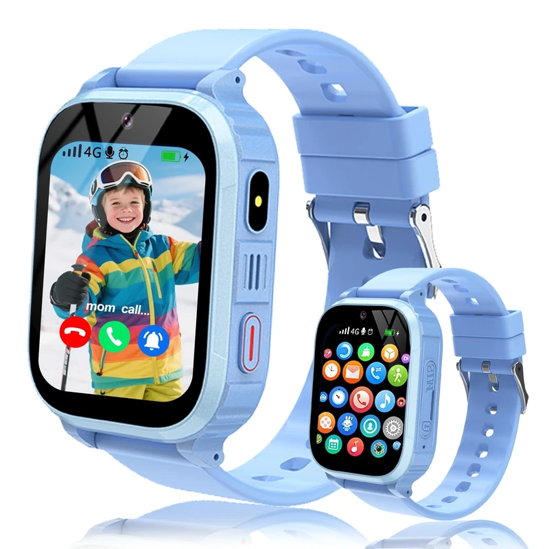GPS Kids Smart Watch Boys Girls, Smart Watch for Kids with SOS Call, Video Chat, Class Mode, Flashlight, Games, Calculator, Passcode Lock, Kid GPS Tracker Watch Child Christmas Birthday Festival Gift