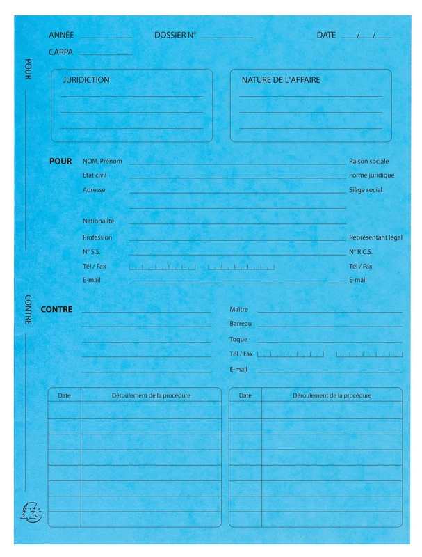 Exacompta - Ref 445102E - Box of 5 Packs of 25 procedural Files - in Glossy Card 265 g/m2 - Size 25 x 32 cm for A4 documents - Turquoise - Image 1