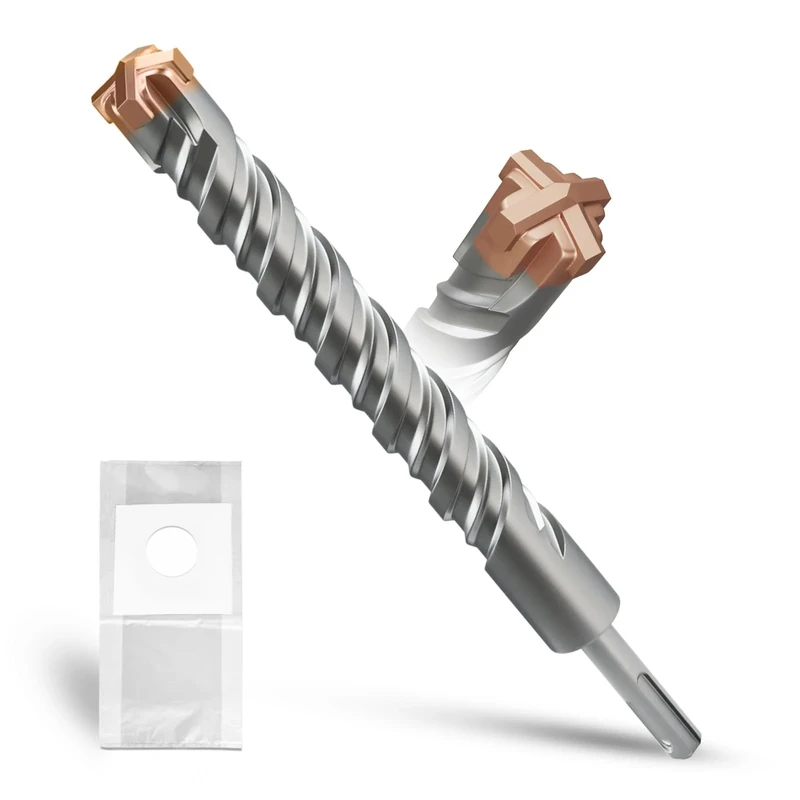 METOTY SDS Plus Hammer Drill Bit 26mm×260mm, with 4 Carbide Cutting Edges, Head with Coating, Masonry Drill, Hammer Drill, Concrete Drill, for Stone, Concrete, Natural Stone, Brick Wall