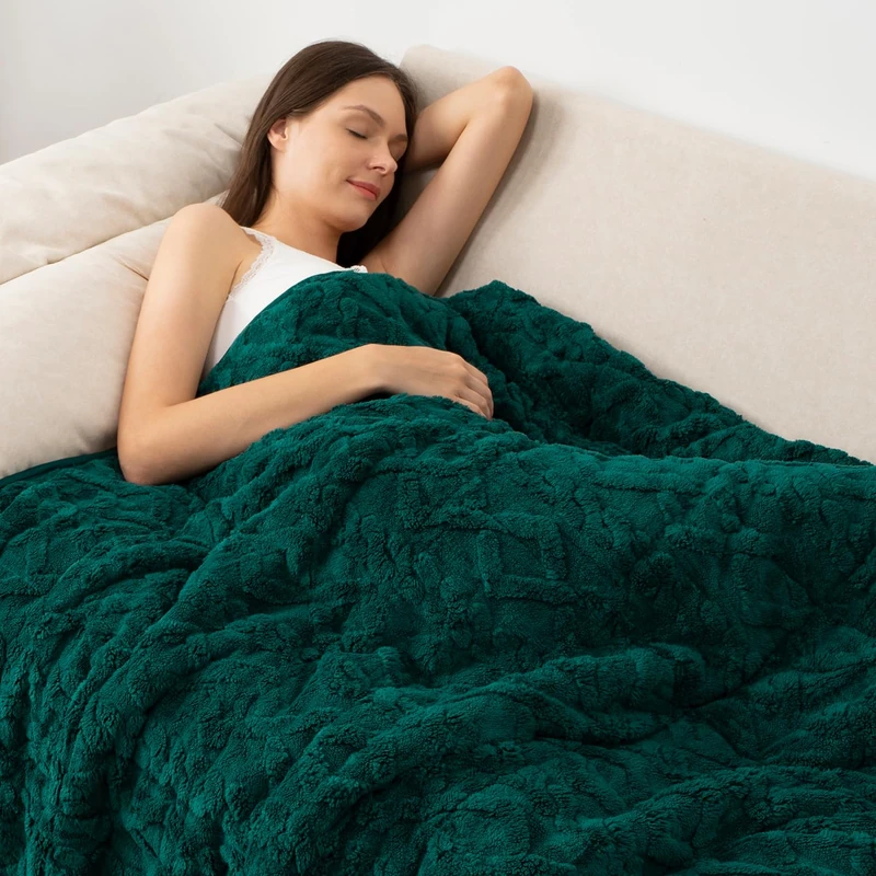 Wemore Sherpa Weighted Blankets for Sleeping Twin 48" x 72" 15 lbs Green