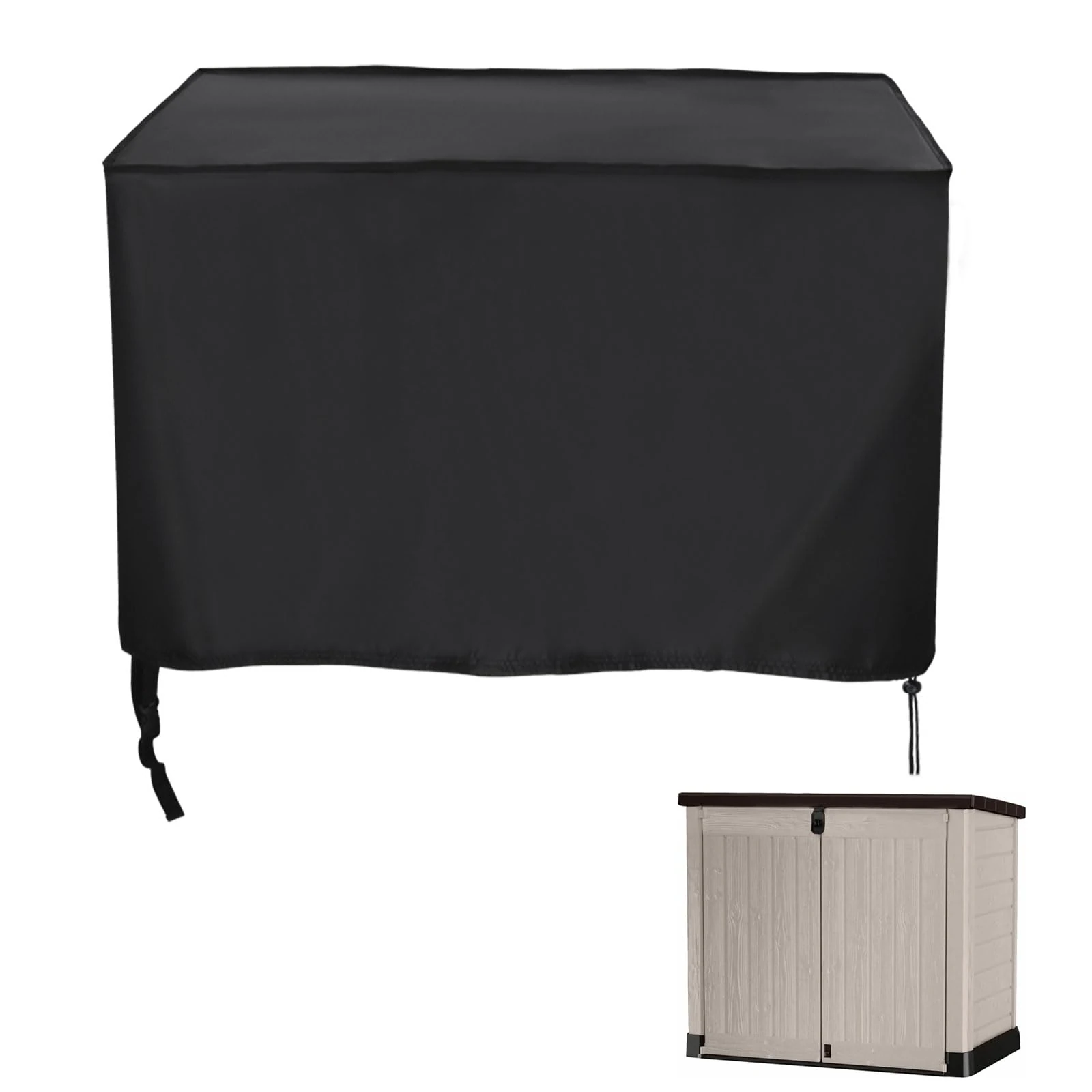 Rilime Deck Box Cover, Outdoor Waterproof Storage Cover for Keter,Furniture Box Protective Outside Storage for Patio Furniture Rectangle (148x84x125cm)