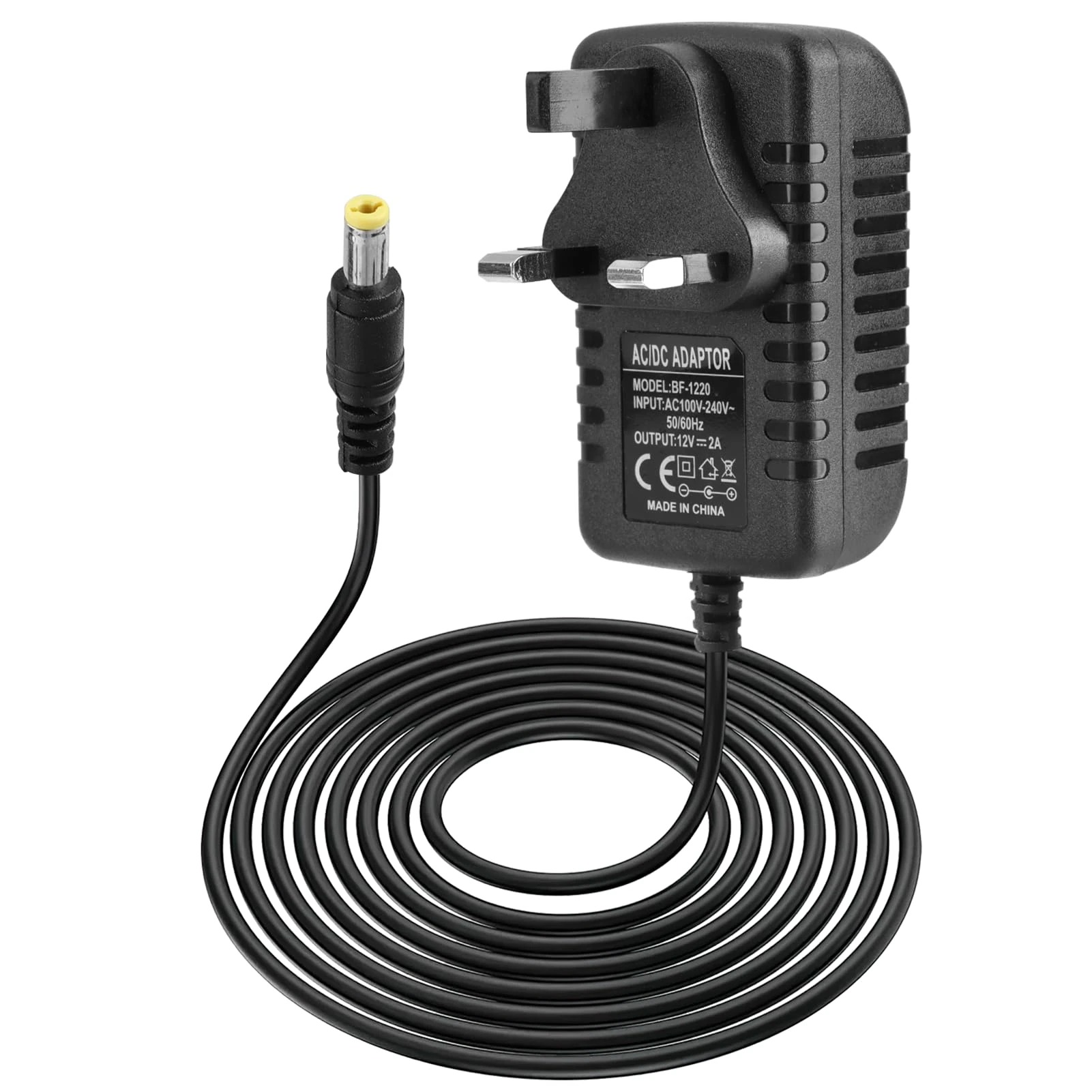 12V 2A AC/DC Power Supply Adapter, AC 100-240V 50/60Hz to DC 12V/2000mA Universal 24W Converter Transformer Charger with 5.5mm * 2.1mm Plug 1M Cable for LED Lights CCTV Camera Monitor Router Cats