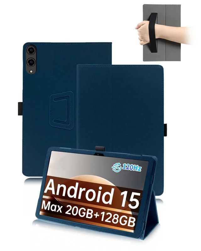 toergy Protective Case for TECLAST T65 13.4 inch 2025 Newest Tablet with Hand Strap & Stand& Anti-Drop Feature - Sleek and Simple Design,Blue